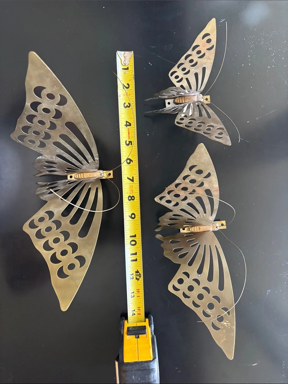 MCM Brass Butterfly Wall Decor Set - Three-Piece